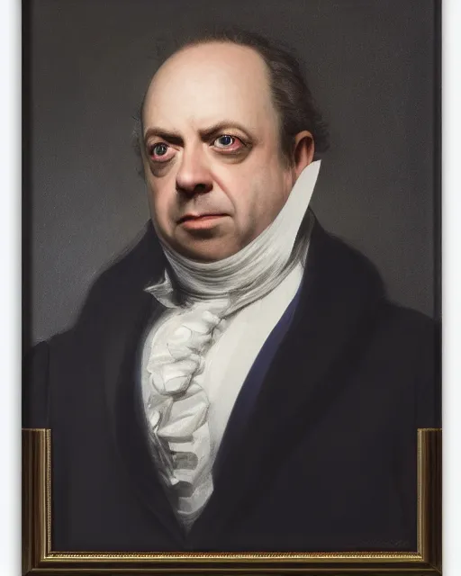 Image similar to upper body portrait of paul giamatti! as united states president james monroe, 1 8 2 0, paul giamatti, official portrait, oil on canvas by anton otto fischer, trending on artstation