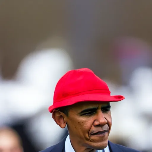 Image similar to barack obama wearing a red hat