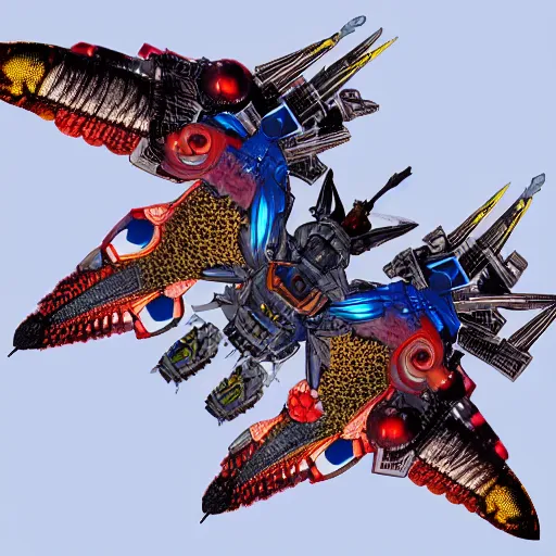 Image similar to a mechanized emperor moth with wings spread out, orthographic view, top down view, bottom view, side view, blueprints, gradius, mecha, jet fighter, space shuttle, robotic, highly detailed, artstation, super realistic, unreal engine