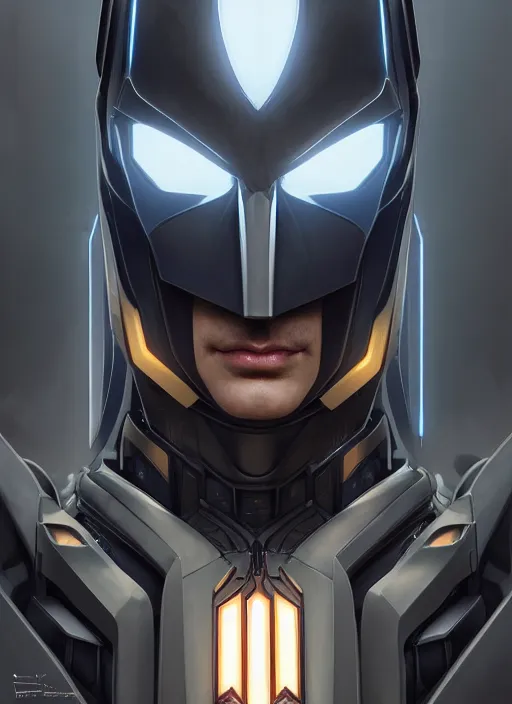 Image similar to symmetry!! portrait of a transformers robot acting as batman, intricate, elegant, highly detailed, digital painting, artstation, concept art, smooth, sharp focus, illustration, art by artgerm and greg rutkowski and alphonse mucha, 8 k