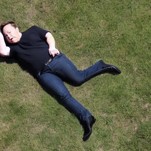 Prompt: elon musk rolling down a hill and getting his pants stained from the grass and dirt, 4k