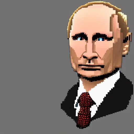 Prompt: putin minecraft character