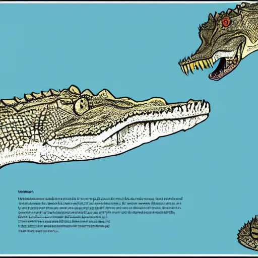 Image similar to Wolfish crocodile concept art