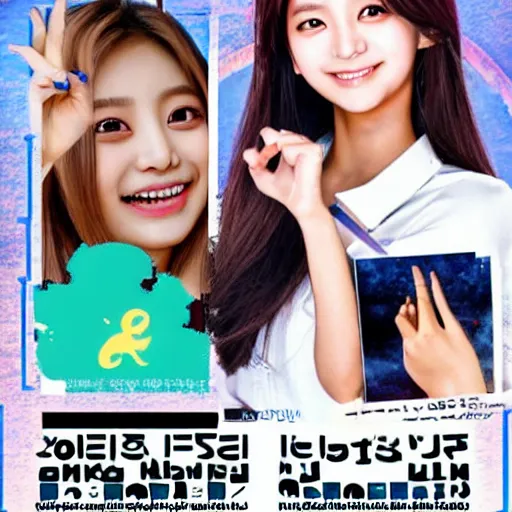 Image similar to propoganda poster of tzuyu from twice taking over the wold