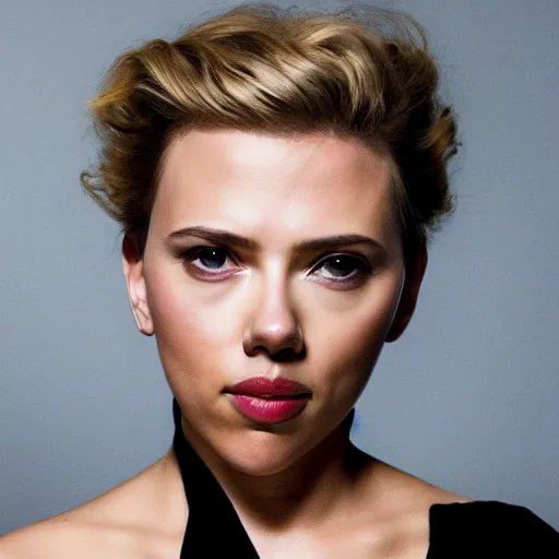 Prompt: close up of scarlett johansson in a deep hypnotic trance