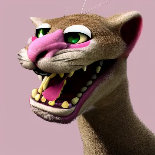 Prompt: photo realistic pink panther as a vampire