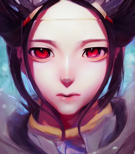 Image similar to An anime portrait of Nezuko Demon Slayer , by Stanley Artgerm Lau, WLOP, Rossdraws, James Jean, Andrei Riabovitchev, Marc Simonetti, and Sakimichan, tranding on artstation