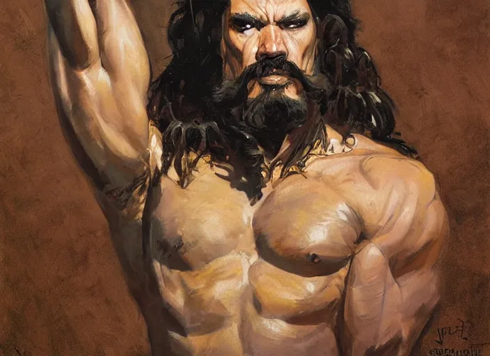 Prompt: a highly detailed beautiful portrait of the kraven the hunter, by gregory manchess, james gurney, james jean