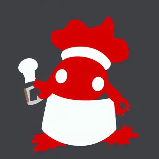 Image similar to red baby dragon wearing a chef's hat, concept art