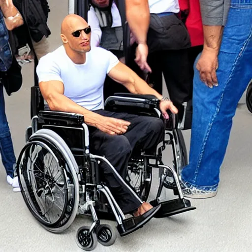 Image similar to the rock on wheelchair