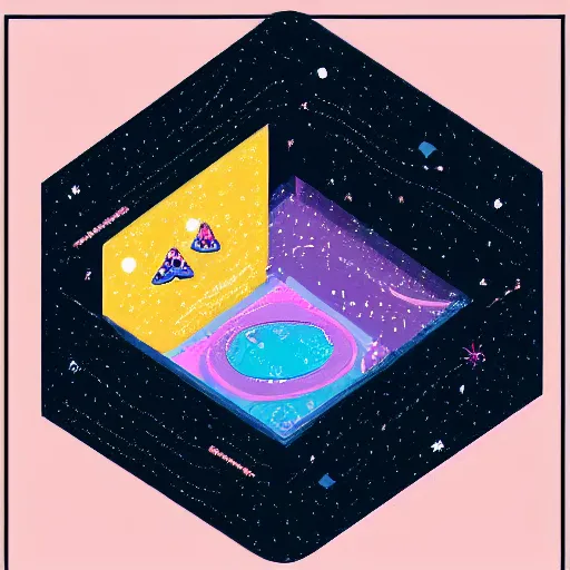 Image similar to cute isometric galaxy