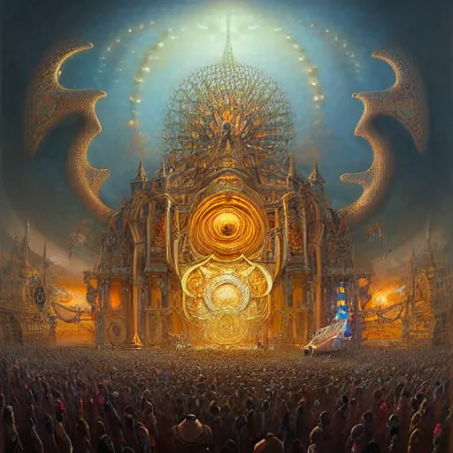 Prompt: a giant goa music festival, millions of people, intricate, highly detailed, centered, digital painting, artstation, concept art, smooth, sharp focus, illustration, artgerm, tomasz alen kopera, peter mohrbacher, donato giancola, joseph christian leyendecker, wlop, boris vallejo