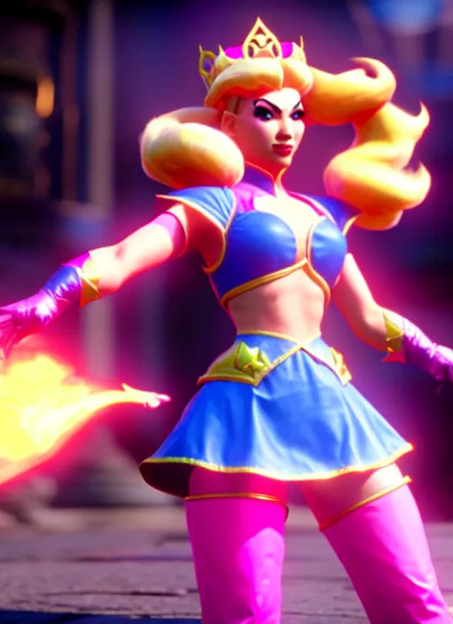 Image similar to princess peach in mortal kombat 1 1, ps 5 screen capture, 4 k