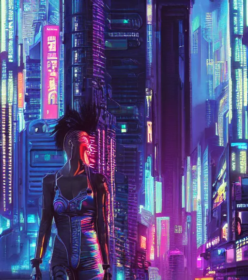 Image similar to a portrait of a cyberpunk person, Night City, cyberpunk 2077, very very coherent painting, 1979 OMNI Magazine Cover, street level neo-Tokyo in Cyberpunk 2077 style by Vincent Di Fate by mark arian by artgerm, 4k, 8k, HD, trending on artstation