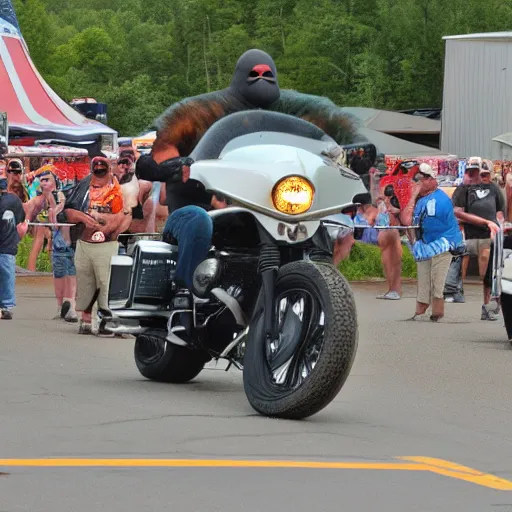 Prompt: spotting Bigfoot at the Sturgis rally