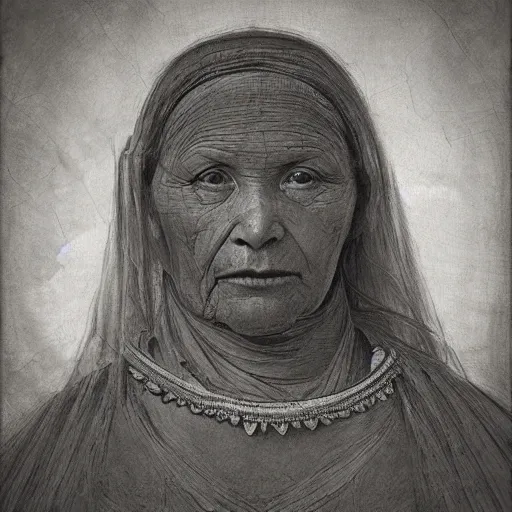 Image similar to a painting of a lantina elder woman by Leonardo da Vinci . details, smooth, sharp focus, illustration, realistic, cinematic, artstation, award winning, rgb , unreal engine, octane render, cinematic light, macro, depth of field, blur, red light and clouds from the back, highly detailed epic cinematic concept art CG render made in Maya, Blender and Photoshop, octane render, excellent composition, dynamic dramatic cinematic lighting, aesthetic, very inspirational, arthouse.