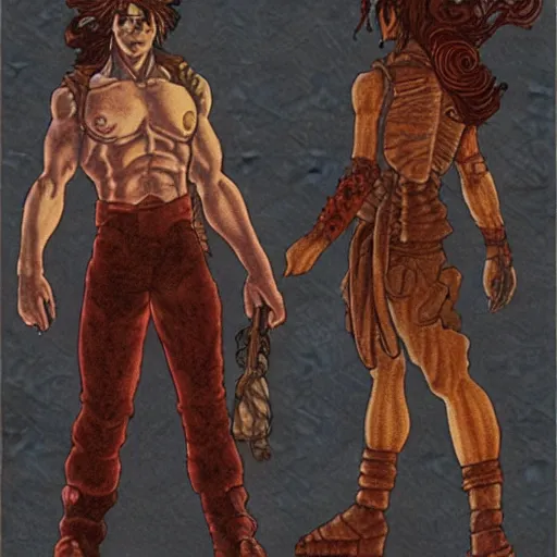 Prompt: akira pose character in planescape, concept