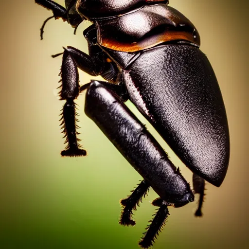 Prompt: well - lit, depth of field photo of a rhinoceros / beetle hybrid that looks like a rhinoceros with antennae and compound eyes