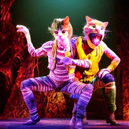 Prompt: 📷 mungojerrie and rumpleteazer, cats the musical 1 9 9 8, dynamic lighting, portait