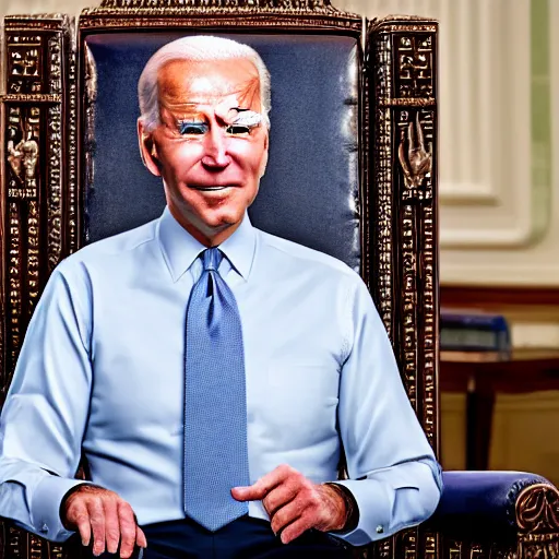 joe biden sitting on a king throne | Stable Diffusion | OpenArt