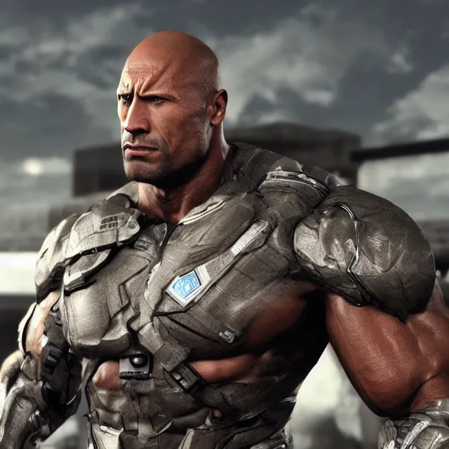 Prompt: Dwayne Douglas Johnson as a Senator Armstrong from Metal Gear Rising: Revengeance, unreal engine 5, cinematic, smooth lighting, octane render