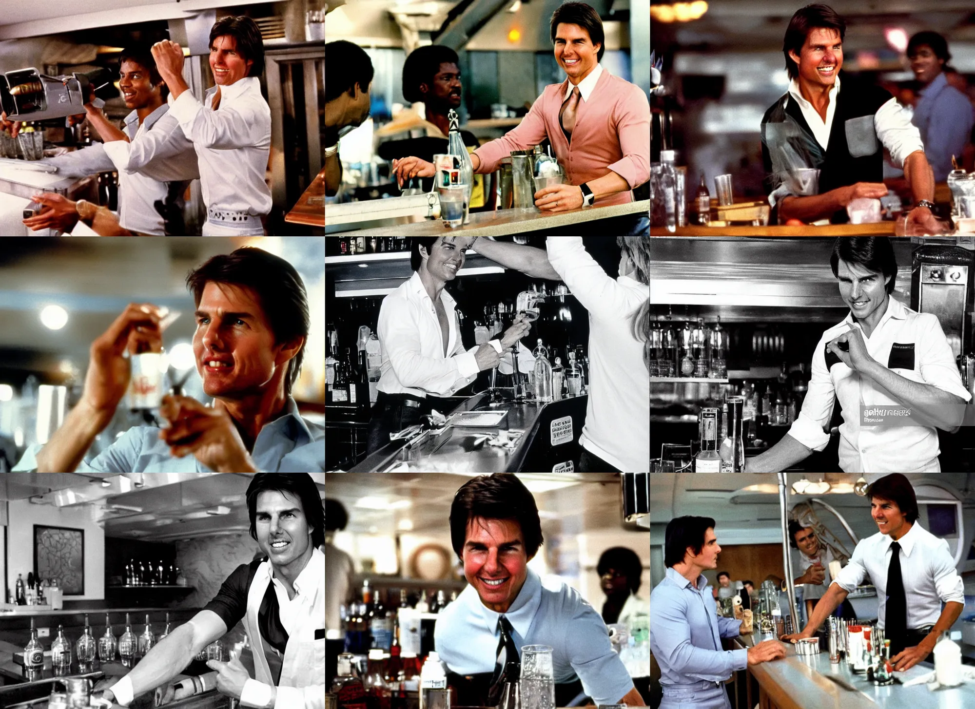 Image similar to tom cruise as bartender isaac washington working on the love boat, 1 9 8 0