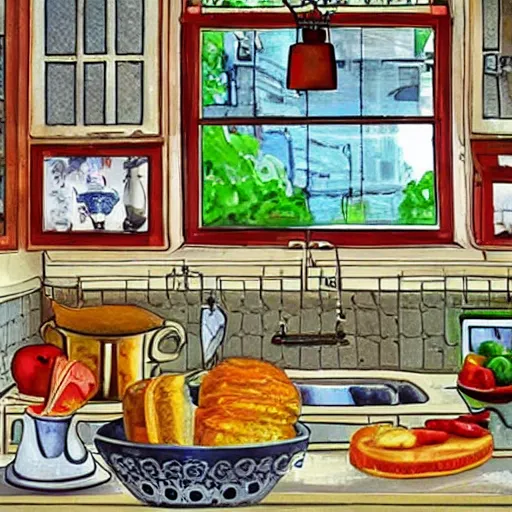 Image similar to a detailed I Spy puzzle in a kitchen