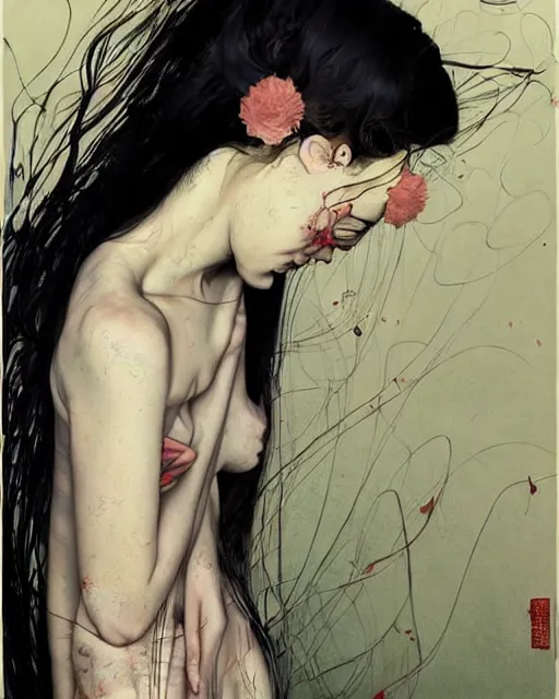 Image similar to there is ugliness in beauty, but there is also beauty in ugliness. in the style of adrian ghenie, esao andrews, jenny saville, edward hopper, surrealism, dark art by james jean, takato yamamoto