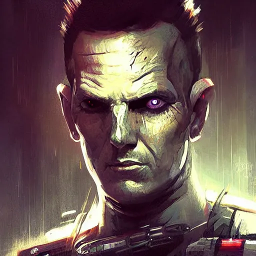 Image similar to portrait of gunner wright by greg rutkowski as a isaac clarke from dead space