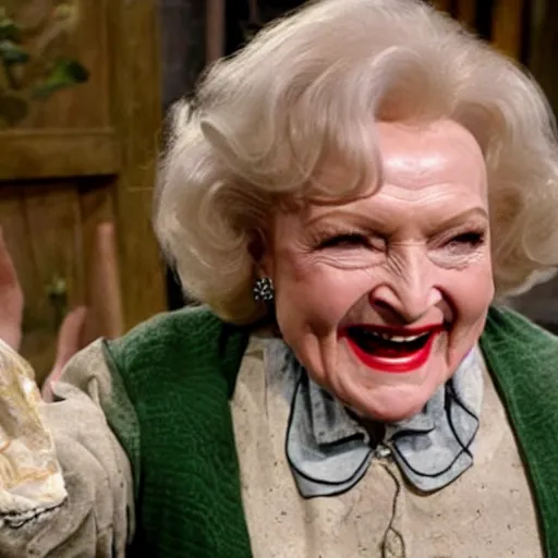 Image similar to betty white as bilbo baggins from lord of the rings