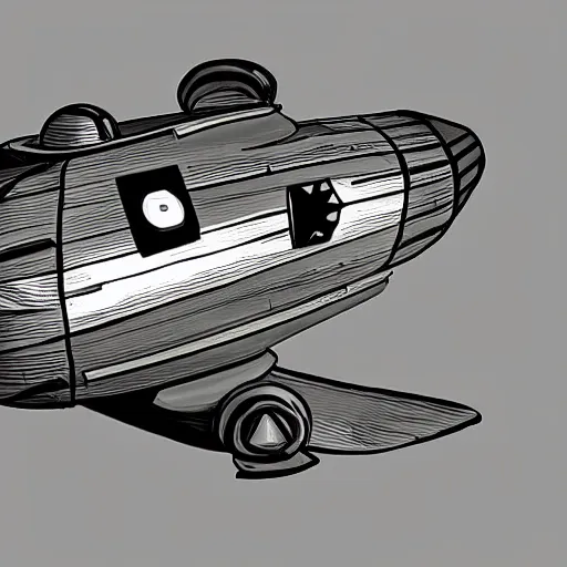 Prompt: 1920's cartoon spaceship