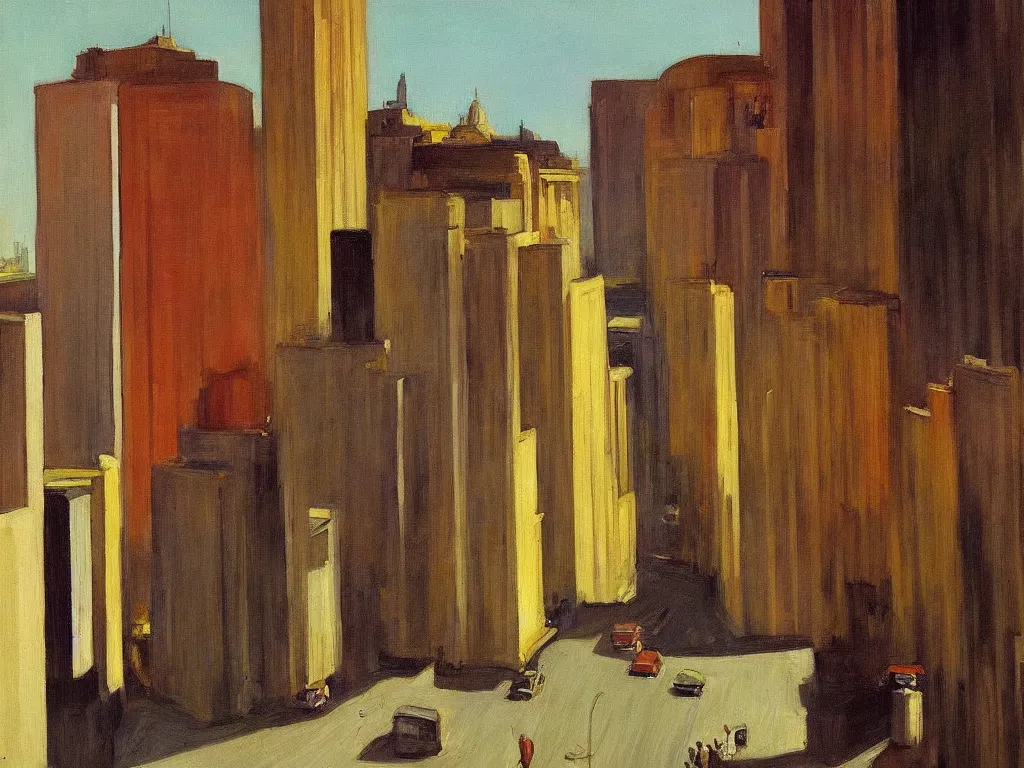 Image similar to sao paulo painted by edward hopper