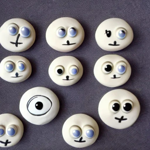 Image similar to cute clay cartoon eyes