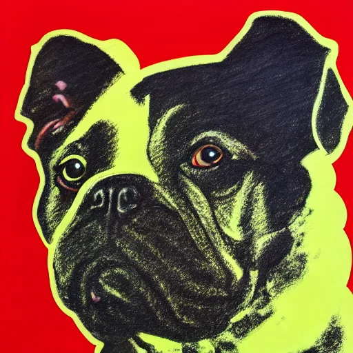 Image similar to a drawing of a dog in the style of andy warhol 8 k high detail award winning andy warhol