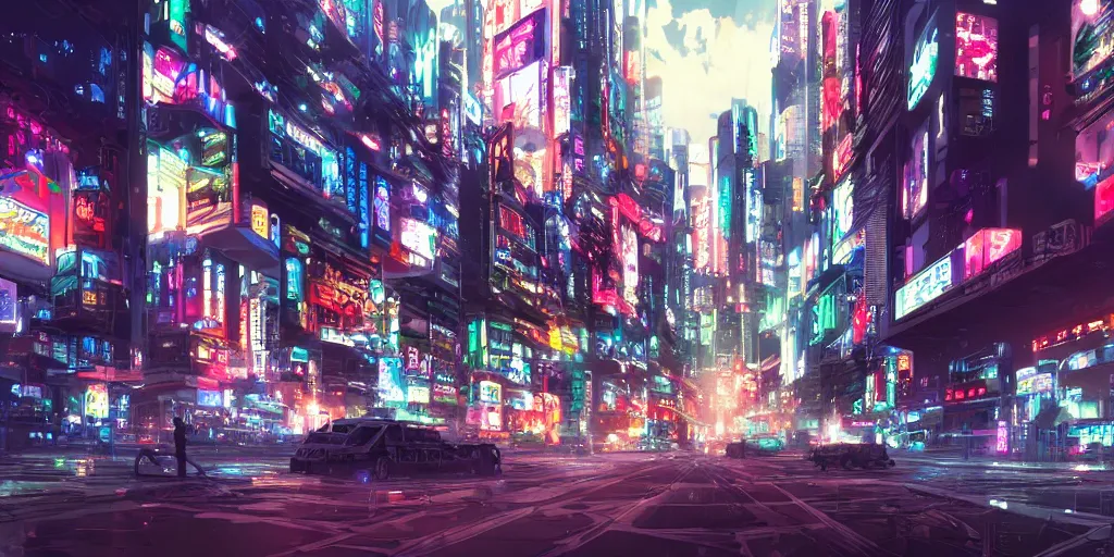 Image similar to Beautiful anime cyberpunk city