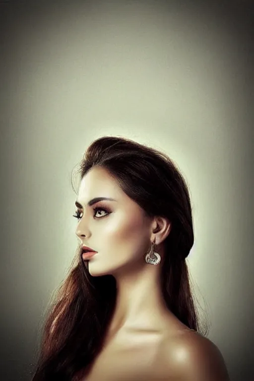 Prompt: “beautiful woman portrait in style of hulya ozdemir”