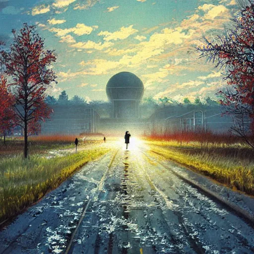 Prompt: chernobyl pixiv scenery art, painted by Makoto Shinkai