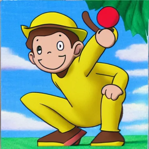 Image similar to curious george pokemon card