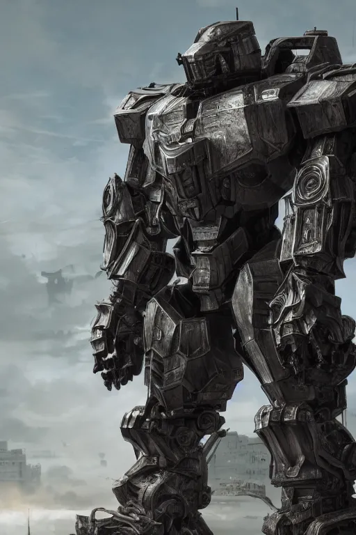 Image similar to hyper detailed cinematic rendering, skinny full body heavy armor armored core, hyper detailed, weathering armor plating, endoekeleton exposure, 8 k, octane render, unreal engine, ray tracing