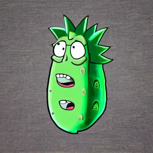 Prompt: rick sanchez animorphed into a pickle