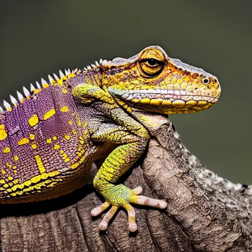 Prompt: single Tokay crocodile chameleon sitting on a lions back, wildlife photography, National Geographic, 4k