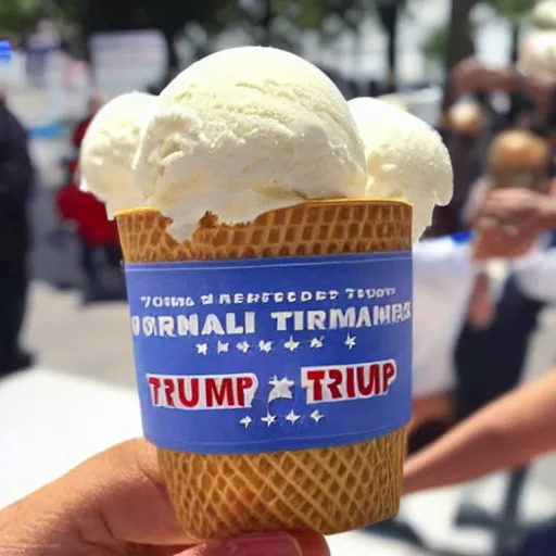 Image similar to donald trump ice cream