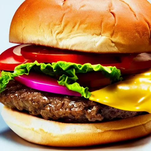 Prompt: High resolution real photo of a hamburger eating a man