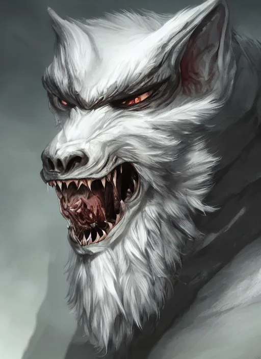 Prompt: detailed beautiful cool male character art depicting a creepy werewolf monster, concept art, depth of field, on amino, by sakimichan patreon, wlop, weibo, bcy. net, colorhub. me high quality art on artstation.