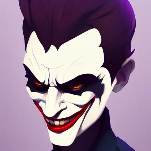 Image similar to face icon stylized minimalist joker, loftis, cory behance hd by jesper ejsing, by rhads, makoto shinkai and lois van baarle, ilya kuvshinov, rossdraws global illumination