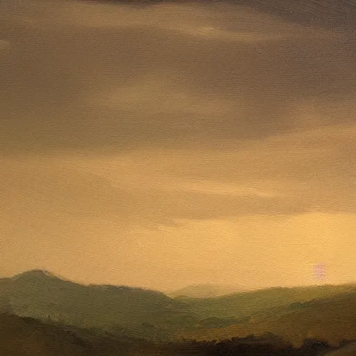 Prompt: landscape from another world represented in the style of Marjorie Frances Bruford, English painter, enhance lighting