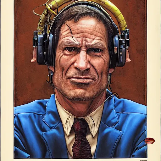 Image similar to a face on portrait of an engineer, by glenn fabry and jason edminston