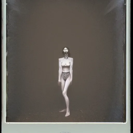 Image similar to vogue giallo photoshoot by annie liebovitz, fritz lang, and beksinski, cursed polaroid, 3 5 mm