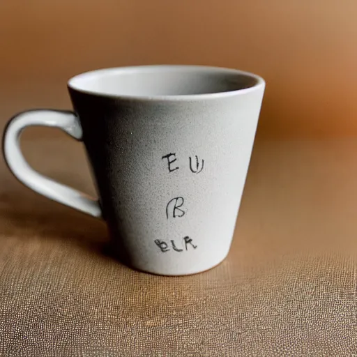 Image similar to a cup with the word'crumb'on it