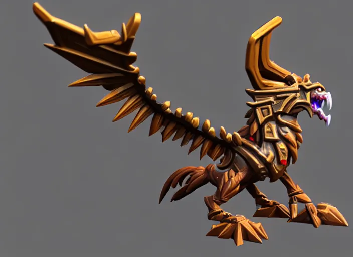 Prompt: griffin, stylized stl fantasy miniature, 3 d render, activision blizzard style, hearthstone style